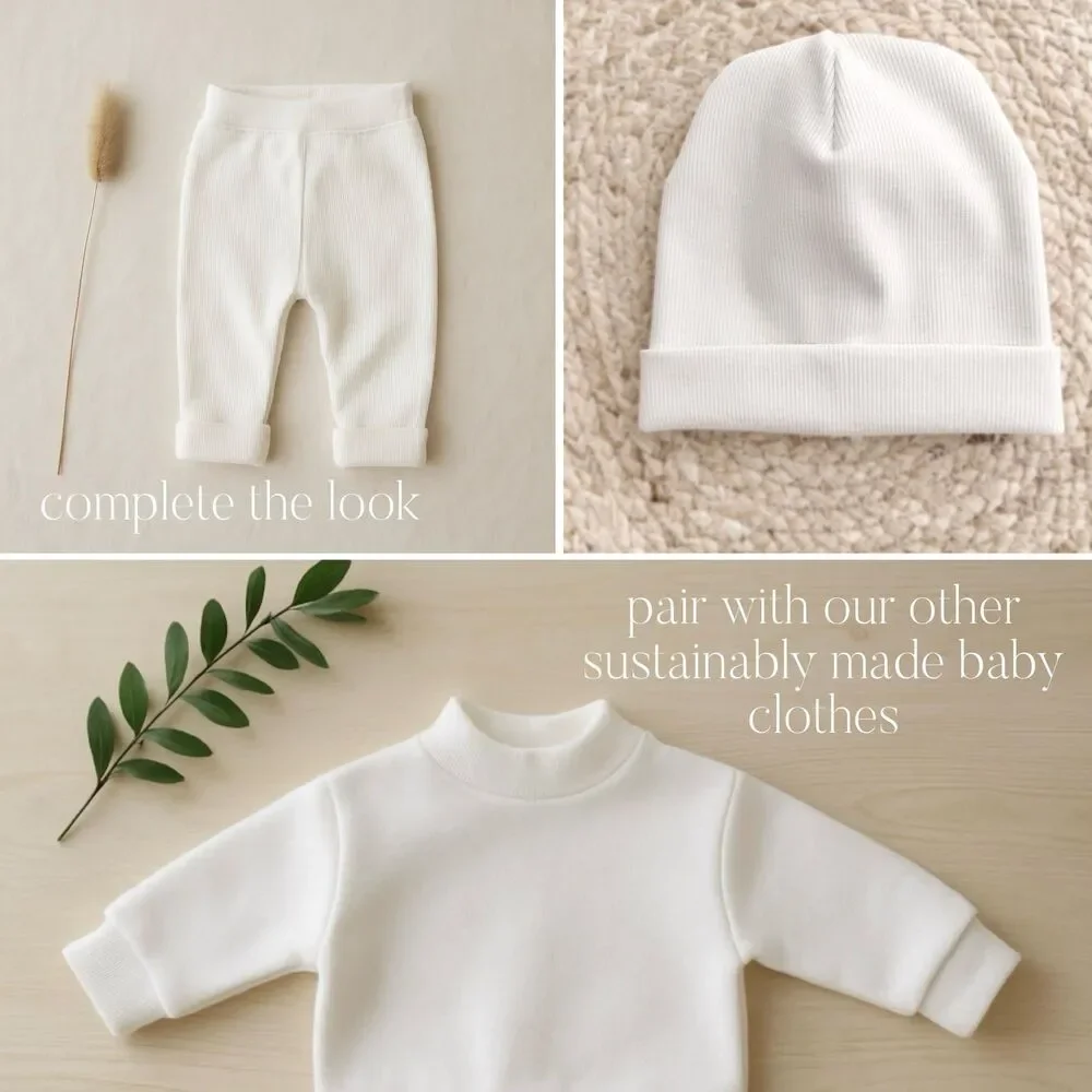 Organic Cotton Ribbed Baby Hat | Sustainable Clean Baby Clothing